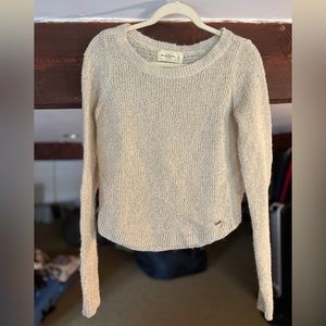 Abercrombie and Fitch cream and delicate gold sparkly knit sweater